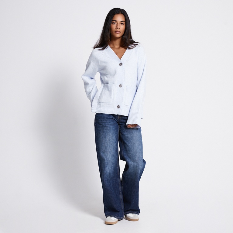 Fitted cardigan "Sabrina" Light blue